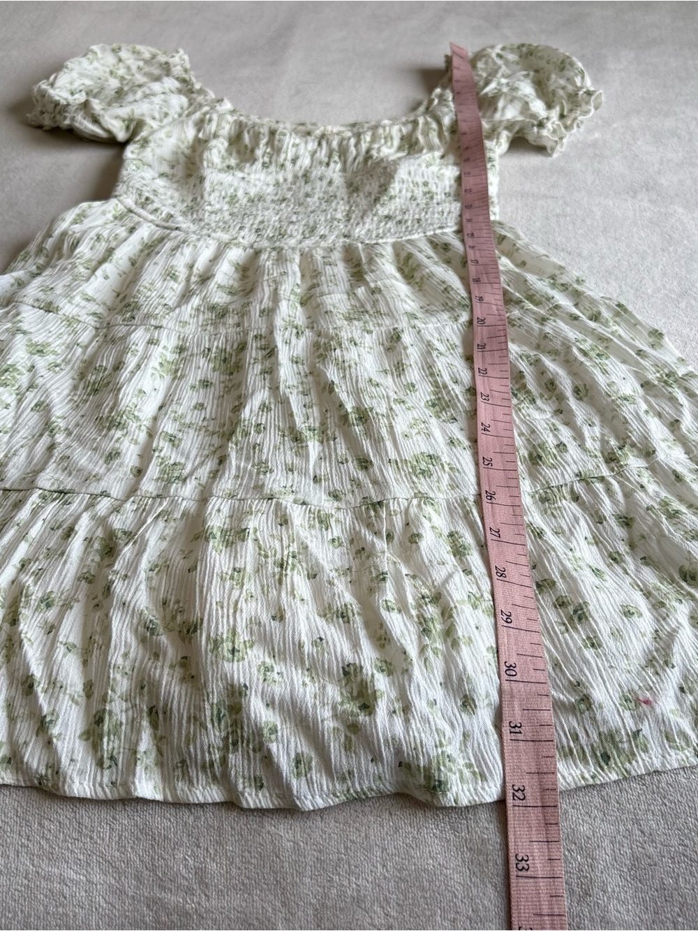 Aeropostale White Dress with Light Green Floral Print - Picture 6 of 8
